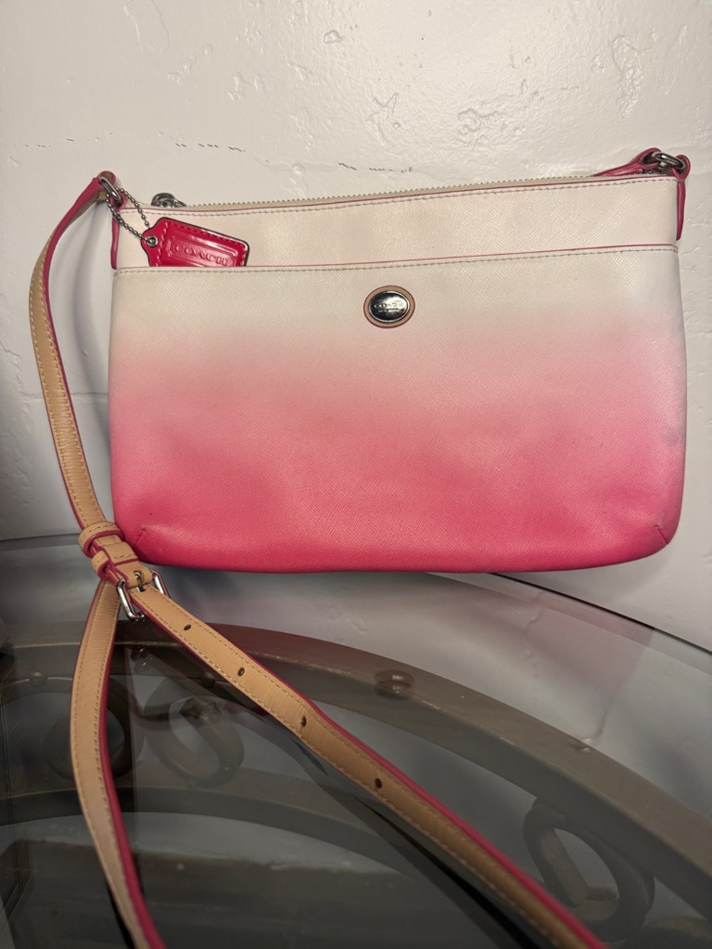 Coach Ombre Pink and Cream Crossbody Bag - Picture 1 of 5